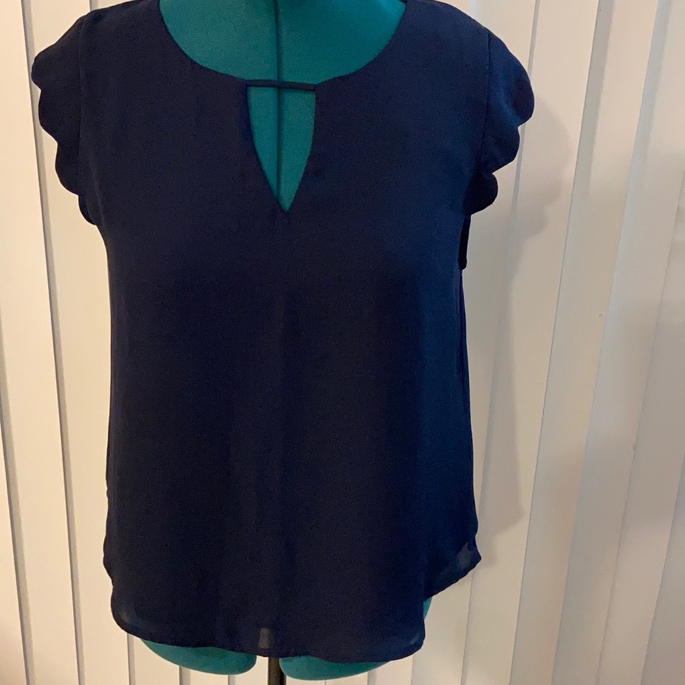 Navy Short Sleeve Top